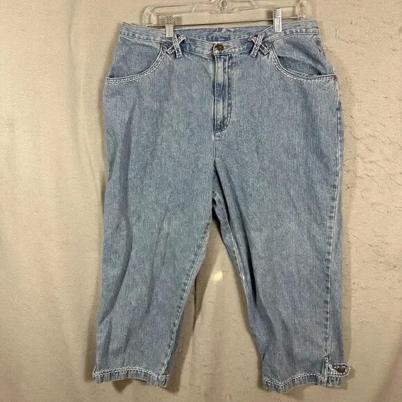 CJ Banks Womens Blue Capri Jeans Plus Size 16W - Picture 1 of 15